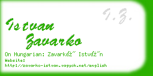 istvan zavarko business card